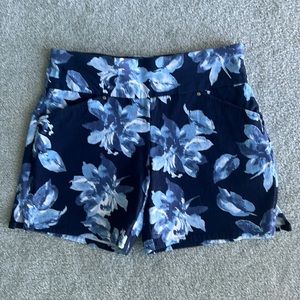 INC International Concepts Blue Floral Patterned Shorts